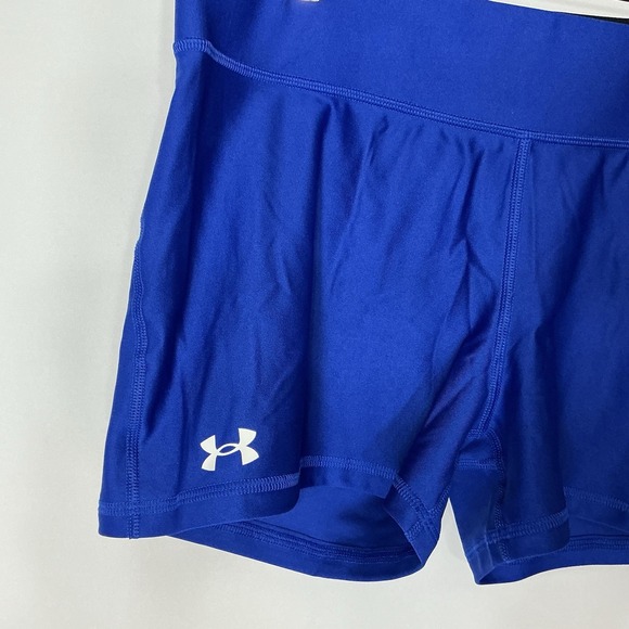 NWT Under Armour HeatGear Mid-Rise 3" Shorty Women's XL Blue Shorts Compression - Picture 2 of 8